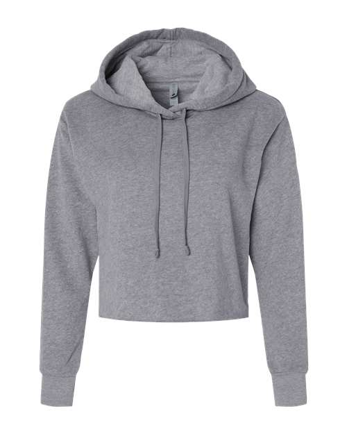 Women's Laguna Sueded Raw Edge Crop Hoodie Sweatshirt