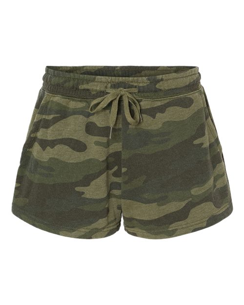 Women&#63;s Lightweight California Wave Wash Fleece Shorts-Independent Trading Co&#46;
