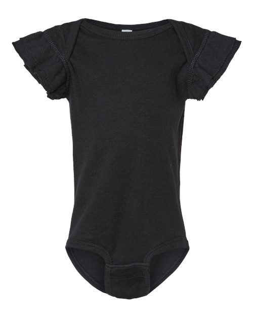 Rabbit Skins Infant Flutter Sleeve Baby Rib Bodysuit 4439