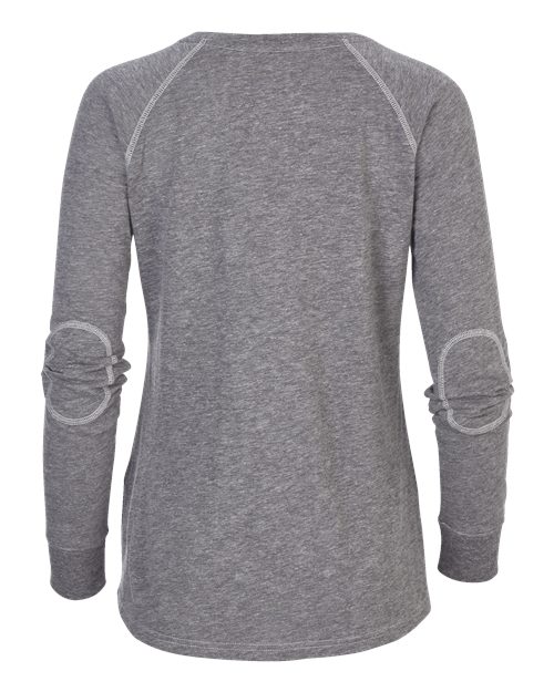 Women's Solid Preppy Patch Long Sleeve T-Shirt