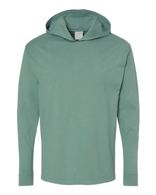 Unisex Garment-Dyed Jersey Hooded Long Sleeve T-Shirt