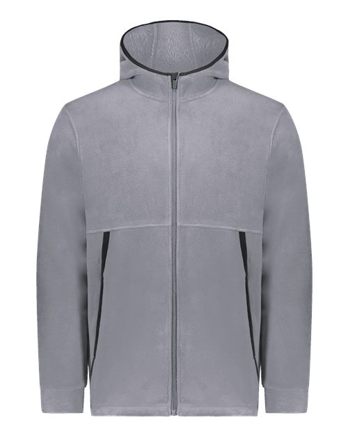 Eco Revive&#63; Youth Polar Fleece Hooded Full&#45;Zip Jacket-Augusta Sportswear