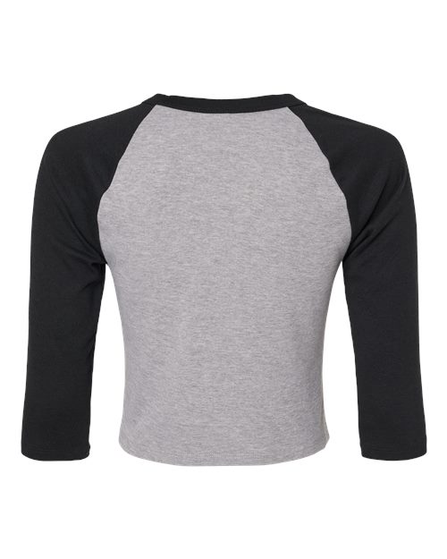 Women's Micro Rib Three-Quarter Raglan Sleeve Baby Tee