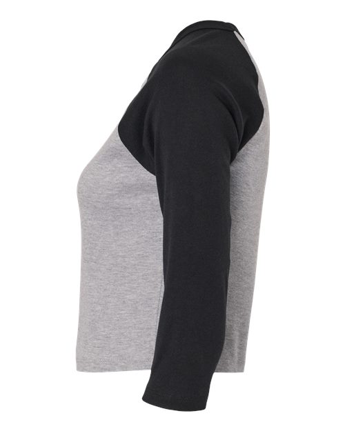 Women's Micro Rib Three-Quarter Raglan Sleeve Baby Tee