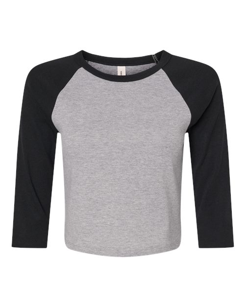 Women's Micro Rib Three-Quarter Raglan Sleeve Baby Tee
