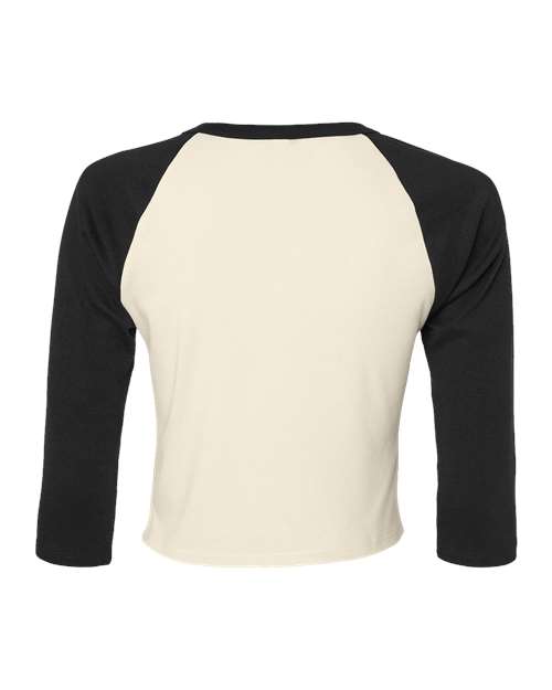 Women's Micro Rib Three-Quarter Raglan Sleeve Baby Tee