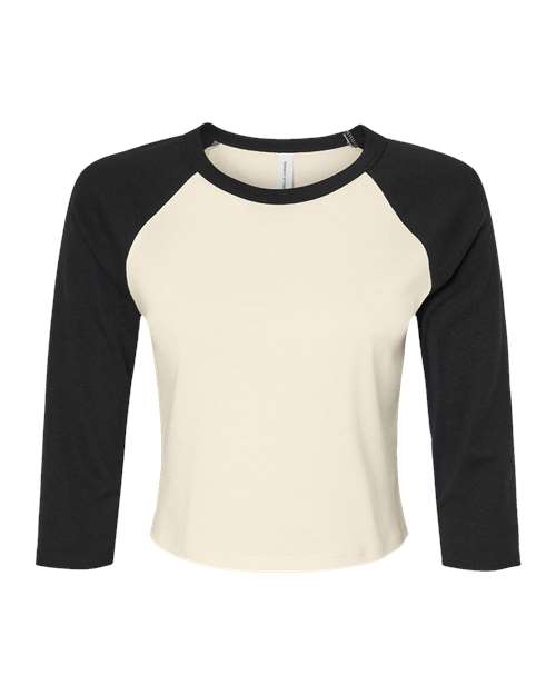Women's Micro Rib Three-Quarter Raglan Sleeve Baby Tee