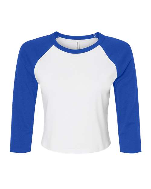 Women's Micro Rib Three-Quarter Raglan Sleeve Baby Tee