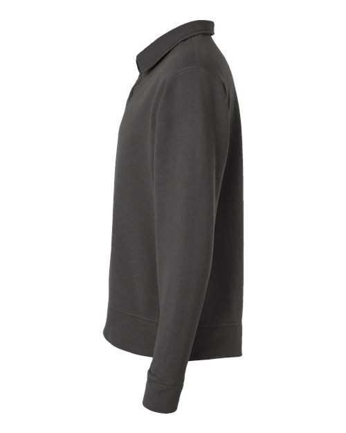 Unisex Garment-Dyed Polo Collar Sweatshirt