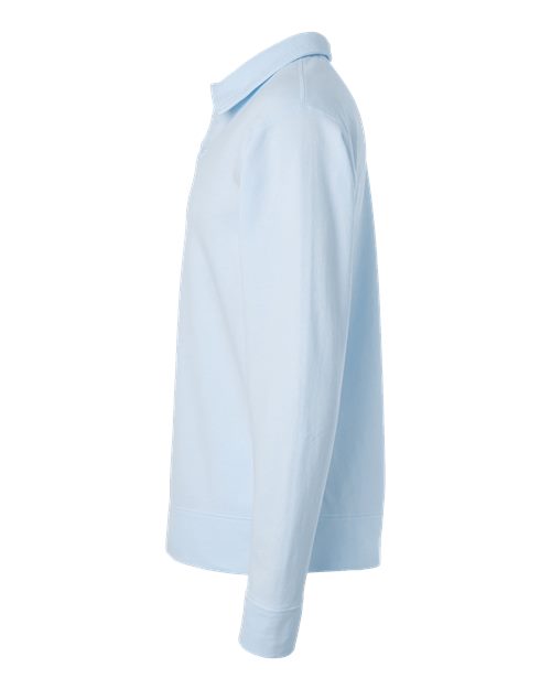 Unisex Garment-Dyed Polo Collar Sweatshirt
