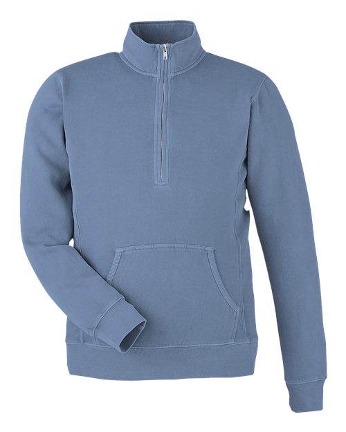 J. America Unisex Pigment-Dyed Fleece Quarter-Zip Pullover 8732