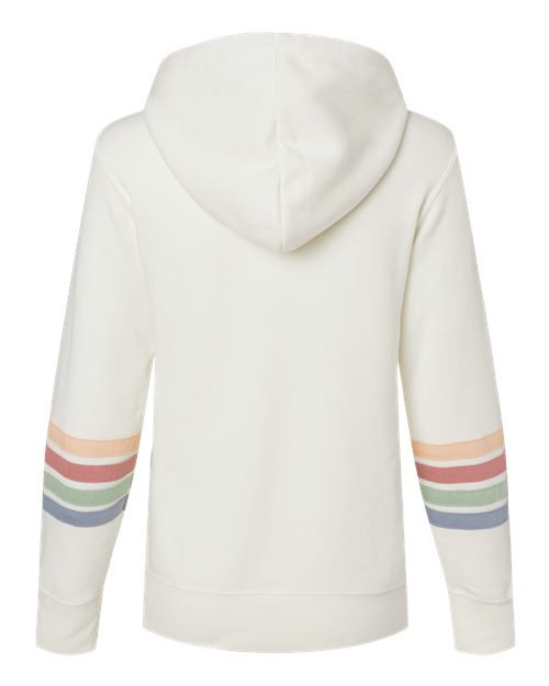 Women's Striped Sleeves Full-Zip Hooded Sweatshirt