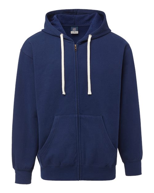 Unisex Vintage Fleece Full-Zip Hooded Sweatshirt