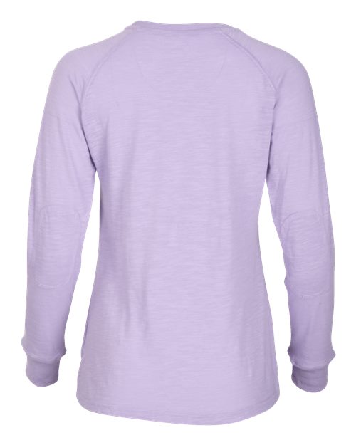 Women's Solid Preppy Patch Long Sleeve T-Shirt