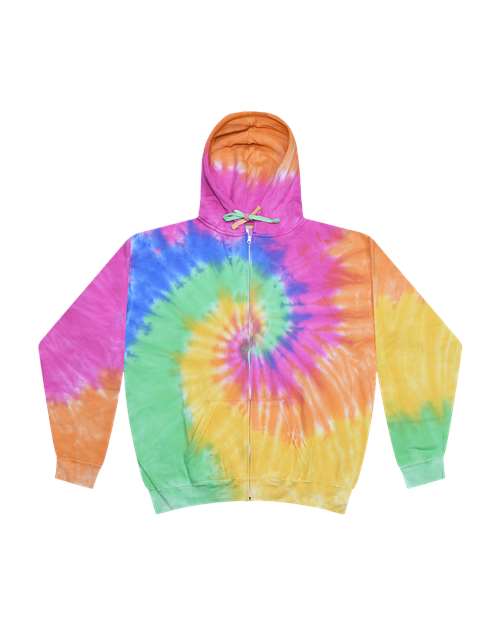 Buy Unisex Tie-Dyed Full-Zip Hooded Sweatshirt 8888 - Colortone