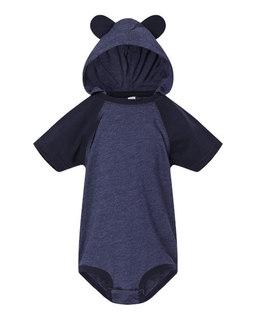 Infant Fine Jersey Raglan Bodysuit with Hood & Ears