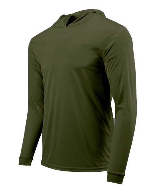 Unisex Bahama Performance Hooded Long Sleeve T-Shirt – Detail