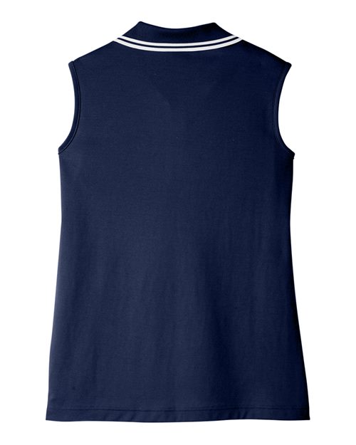 Women's CrownLux Performance® Plaited Tipped Sleeveless Polo