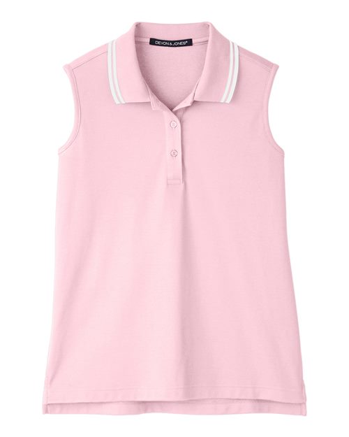 Women's CrownLux Performance® Plaited Tipped Sleeveless Polo
