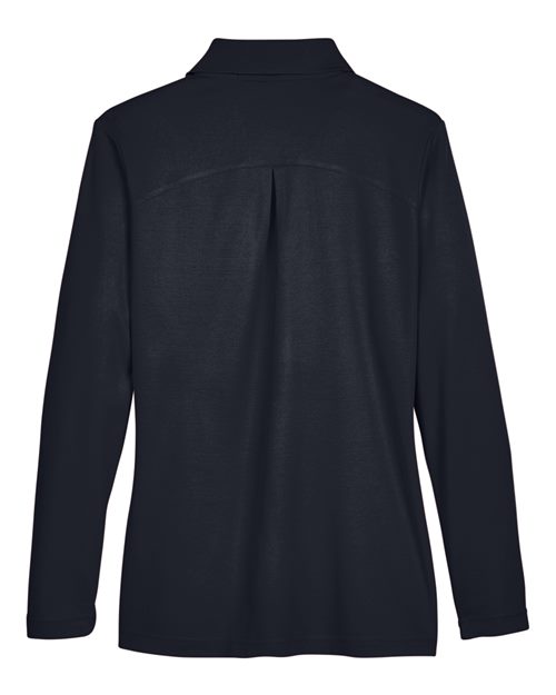 Women's CrownLux Performance® Plaited Long Sleeve Polo – Back