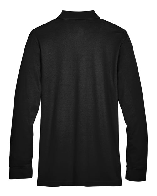 Men's Tall CrownLux Performance® Plaited Long Sleeve Polo – Back