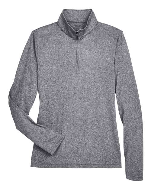 Women&#8216;s Cool & Dry Heathered Performance Quarter-Zip Pullover-UltraClub