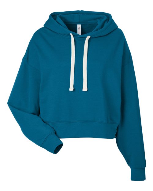 Women's Vintage Oversized Cropped Hooded Sweatshirt