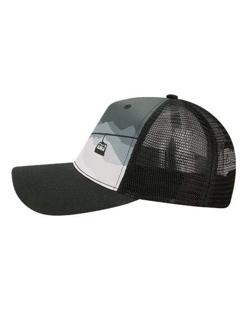 Printed Five-Panel Trucker Cap – Detail