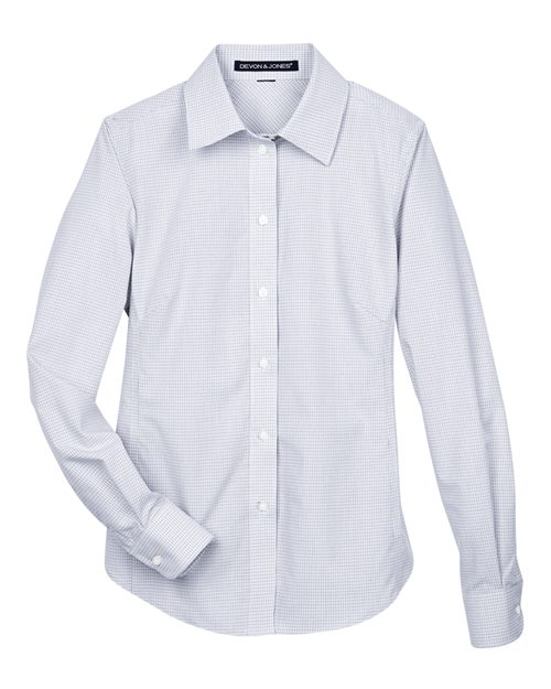 Women's Crown Collection® Micro Tattersall Woven Dress Shirt