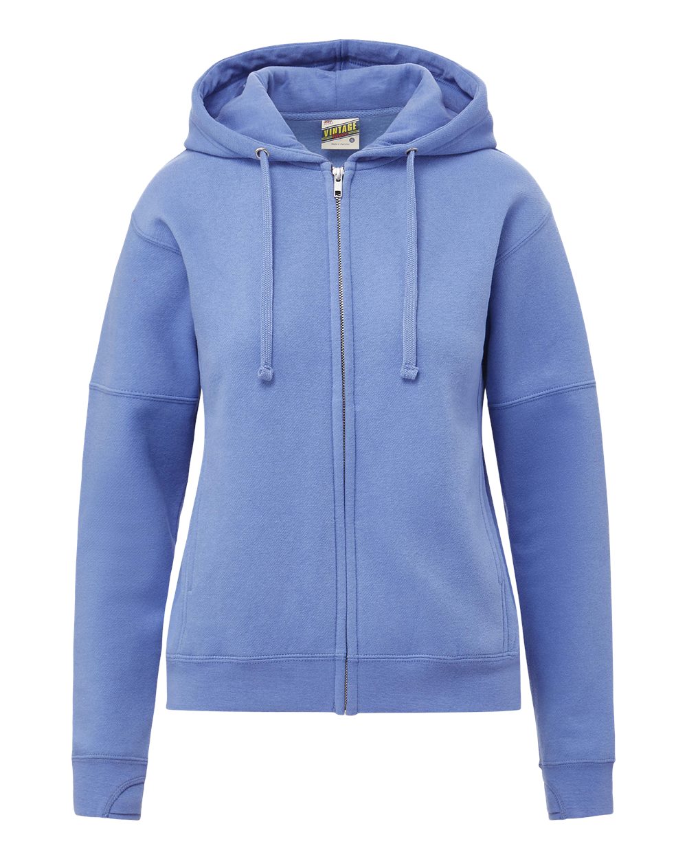 MV Sport W25165 - Women's Vintage Fleece Hooded Full-Zip Sweatshirt