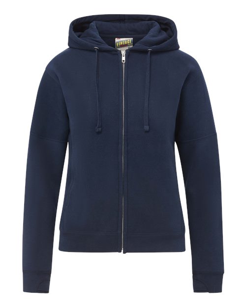 Women's Vintage Fleece Hooded Full-Zip Sweatshirt