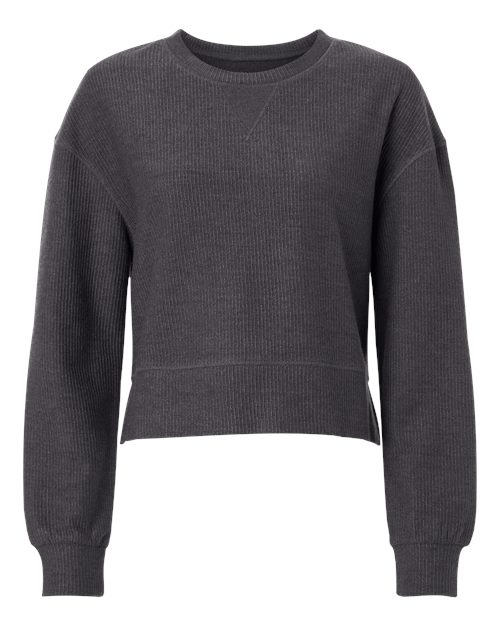 Women's Ribbed Knit Cropped Boxy Crew