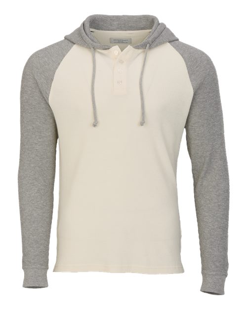 Unisex Waffle Knit Pullover Hooded Long Sleeve T-Shirt