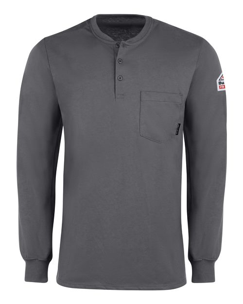 Men's Long Sleeve Tagless Henley Shirt