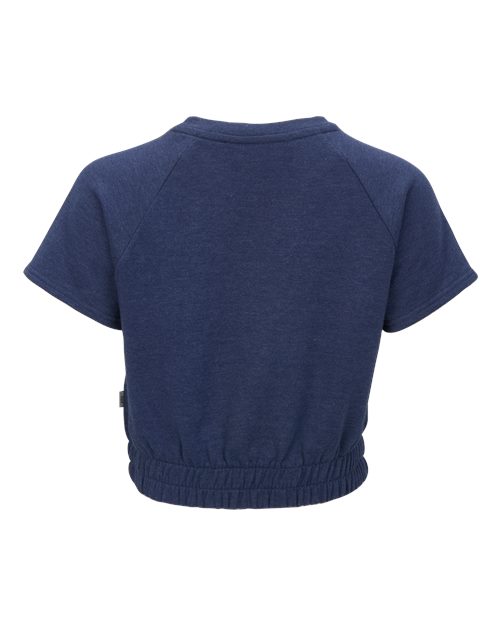 Women's French Terry Short Sleeve Cropped Crewneck Sweatshirt – Back