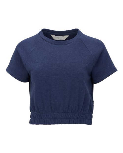 Boxercraft Women's French Terry Short Sleeve Cropped Crewneck Sweatshirt BW2103