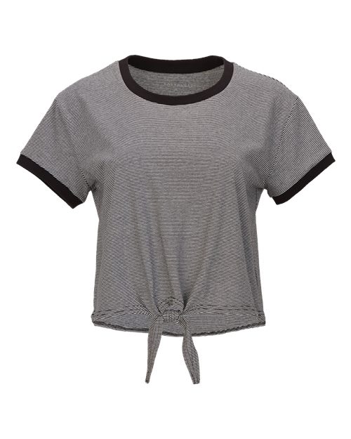 Women's Striped Tie Front T-Shirt