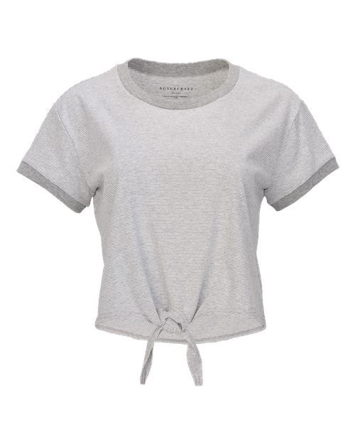 Women's Striped Tie Front T-Shirt