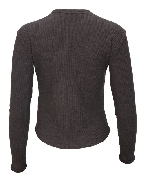 Women's Waffle Knit Baby Long Sleeve T-Shirt – Back