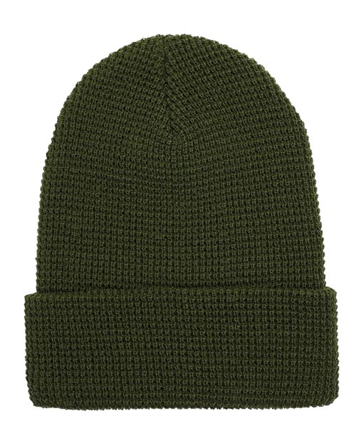 Waffle Cuffed Knit Beanie