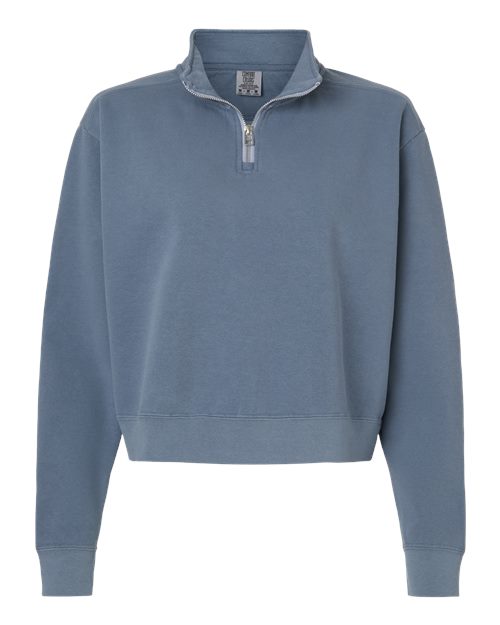 Women's Garment-Dyed Mid-Length Quarter-Zip Sweatshirt