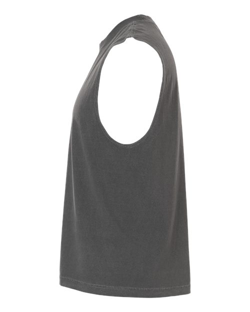 Unisex Heavyweight Cotton Garment-Dyed Mid-Length Muscle Tee – Detail