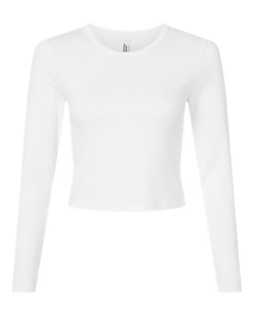 Women‘s Baby Rib Long Sleeve Cropped Tee BR2107-American Apparel