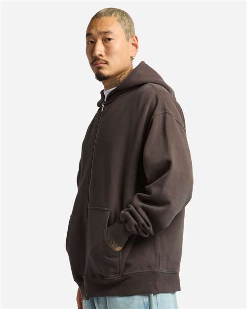 Unisex Max Heavy Fleece Garment-Dyed Full-Zip Hooded Sweatshirt – Detail