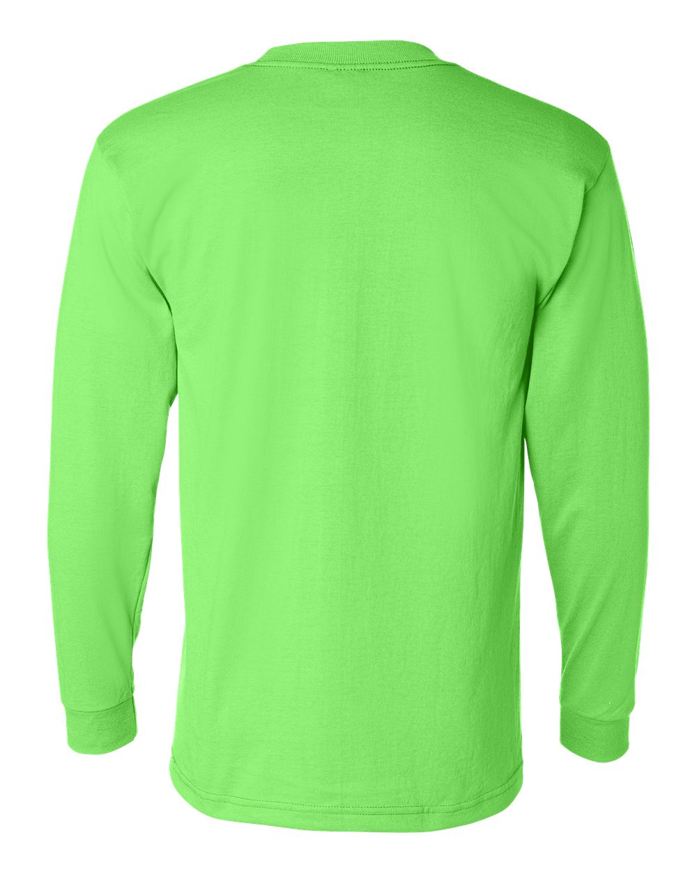 Safety Green Long Sleeve T-Shirt with Pocket - 50/50 Cotton/Poly  (Preshrunk) *Custom Printing Available*