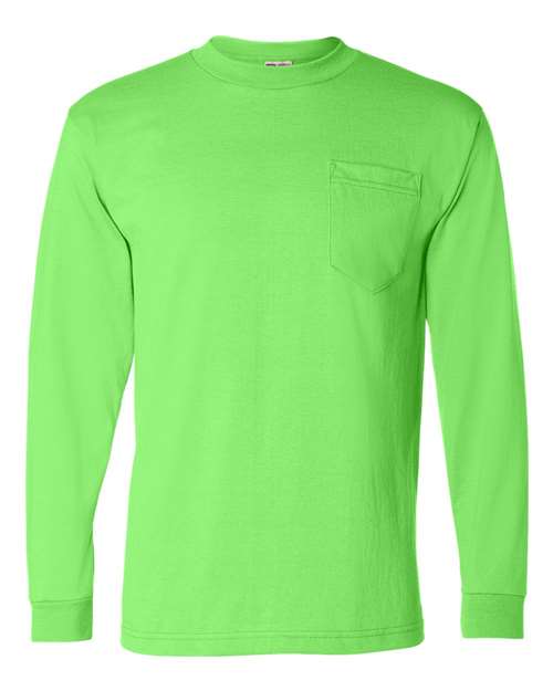 USA-Made 50/50 Long Sleeve Pocket T-Shirt-Bayside