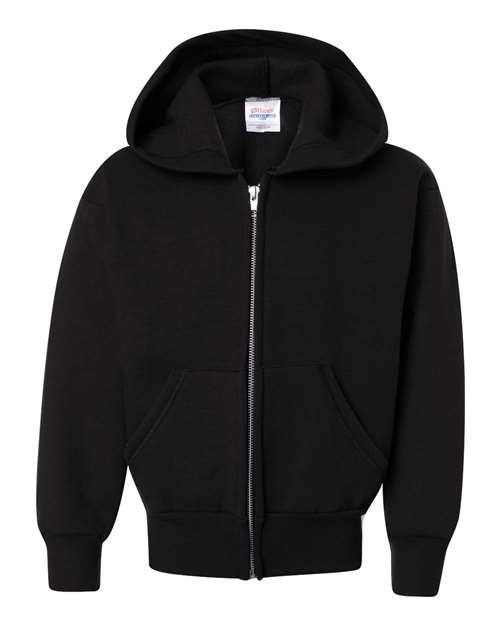 EcoSmart® Youth Full-Zip Hooded Sweatshirt-Hanes