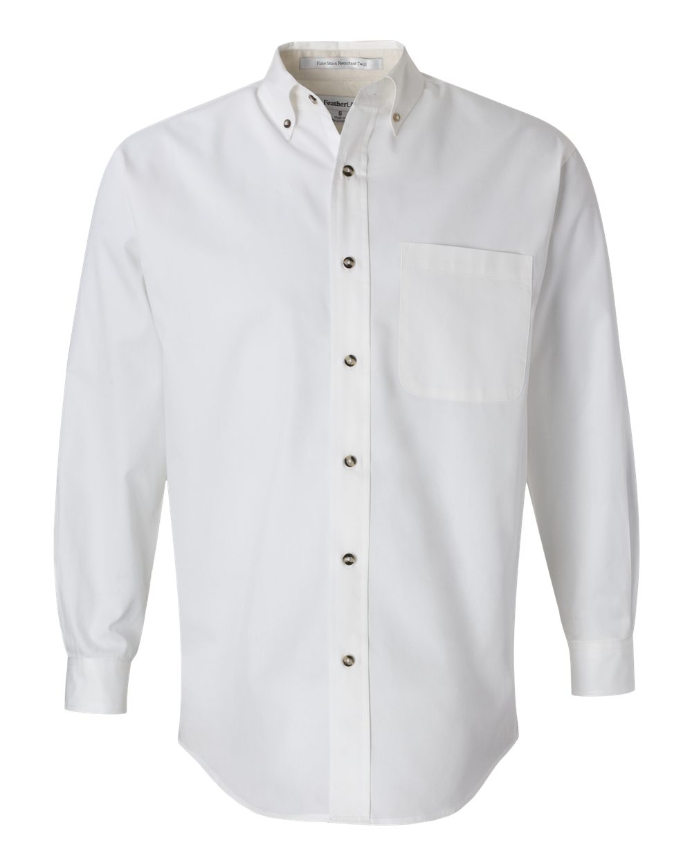 Long Sleeve Stain-Resistant Twill Shirt-FeatherLite