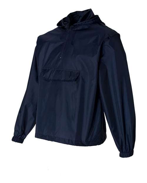 Unisex Packable Half-Zip Hooded Pullover Jacket
