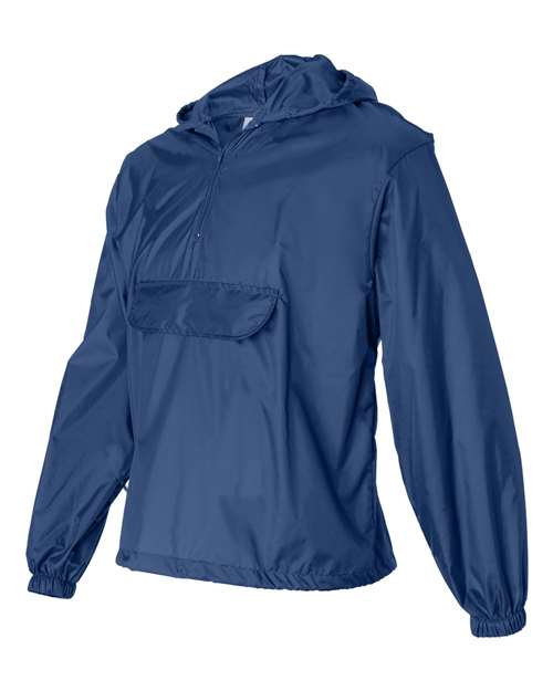 Unisex Packable Half-Zip Hooded Pullover Jacket